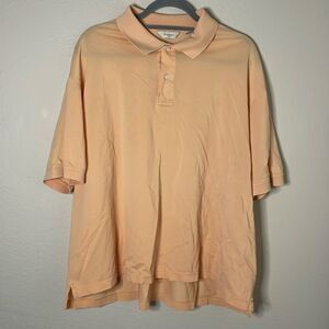 Turnbury Polo Golf Men Casual Shirt Sz L peach orange